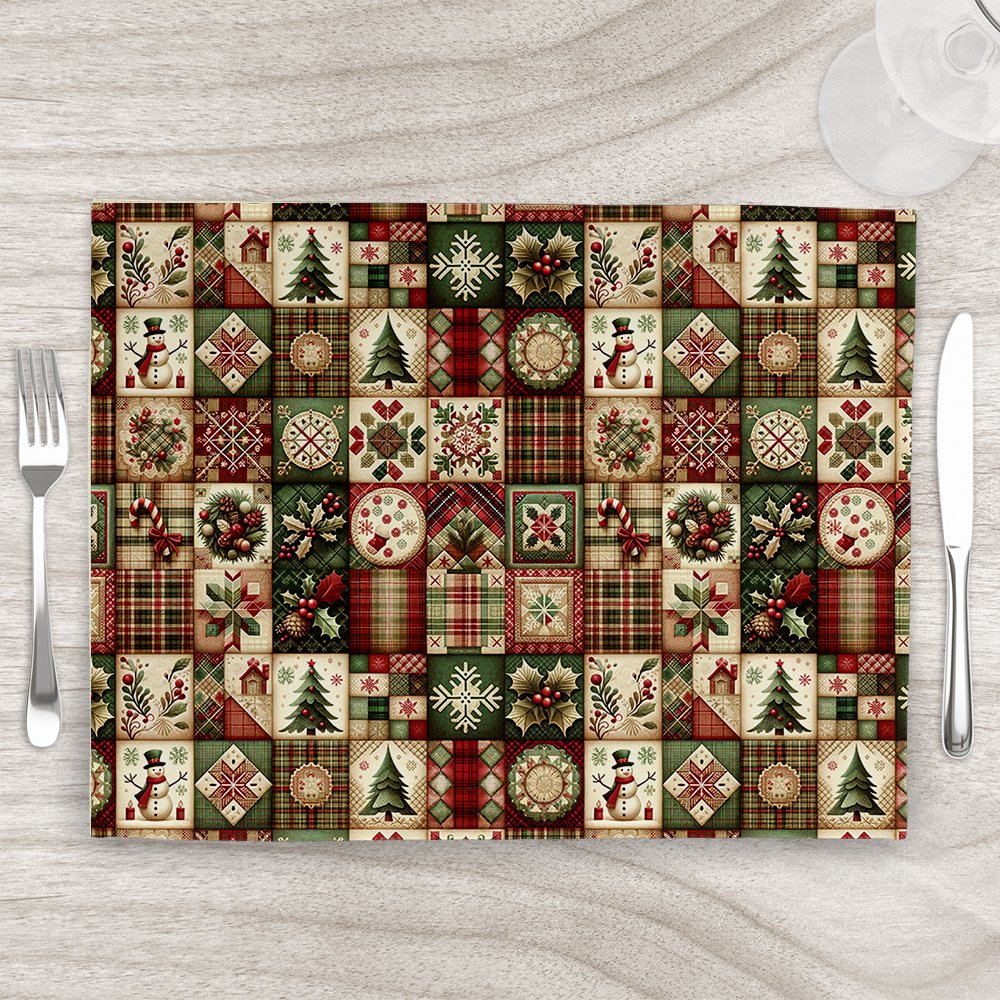 Jogo Americano 34x44cm Natal Patchwork